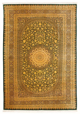 Tappeto di seta - Ghom seta - Premio - 294 x 196 cm - verde oliva