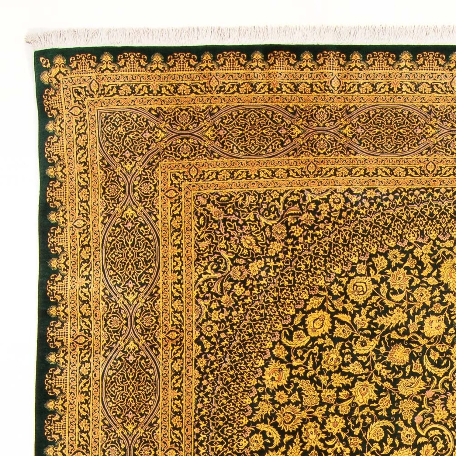 Tappeto di seta - Ghom seta - Premio - 294 x 196 cm - verde oliva