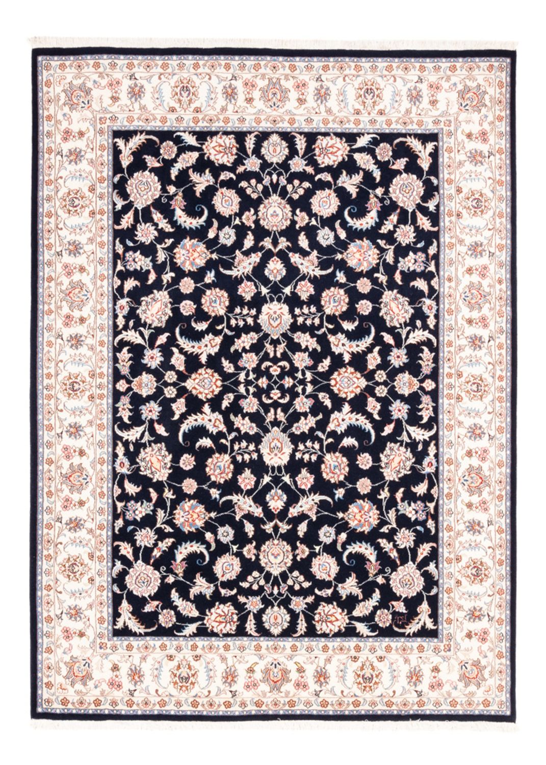 Tappeto Persero - Tabriz - 201 x 150 cm - blu scuro