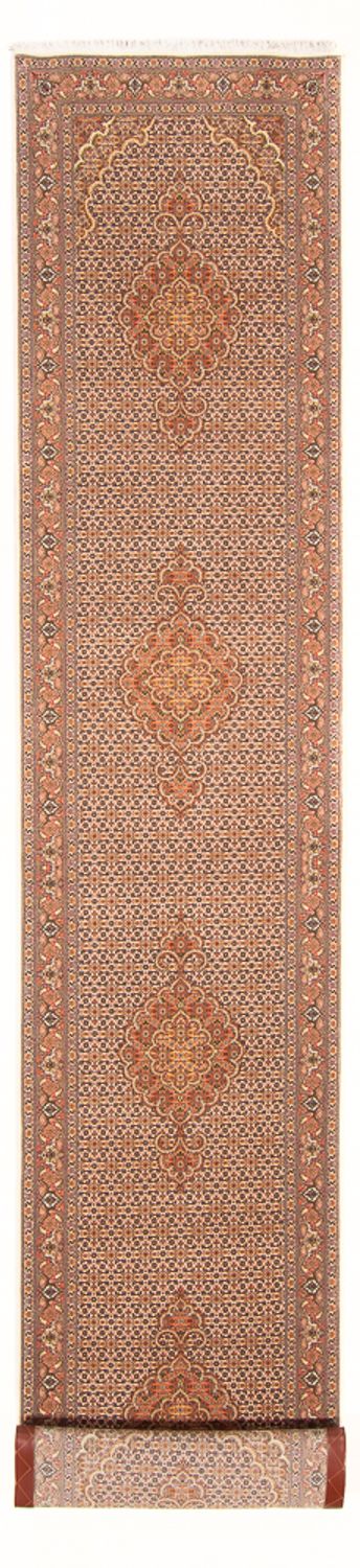 Tappeto corsia Tappeto Persero - Tabriz - Reale - 407 x 78 cm - beige