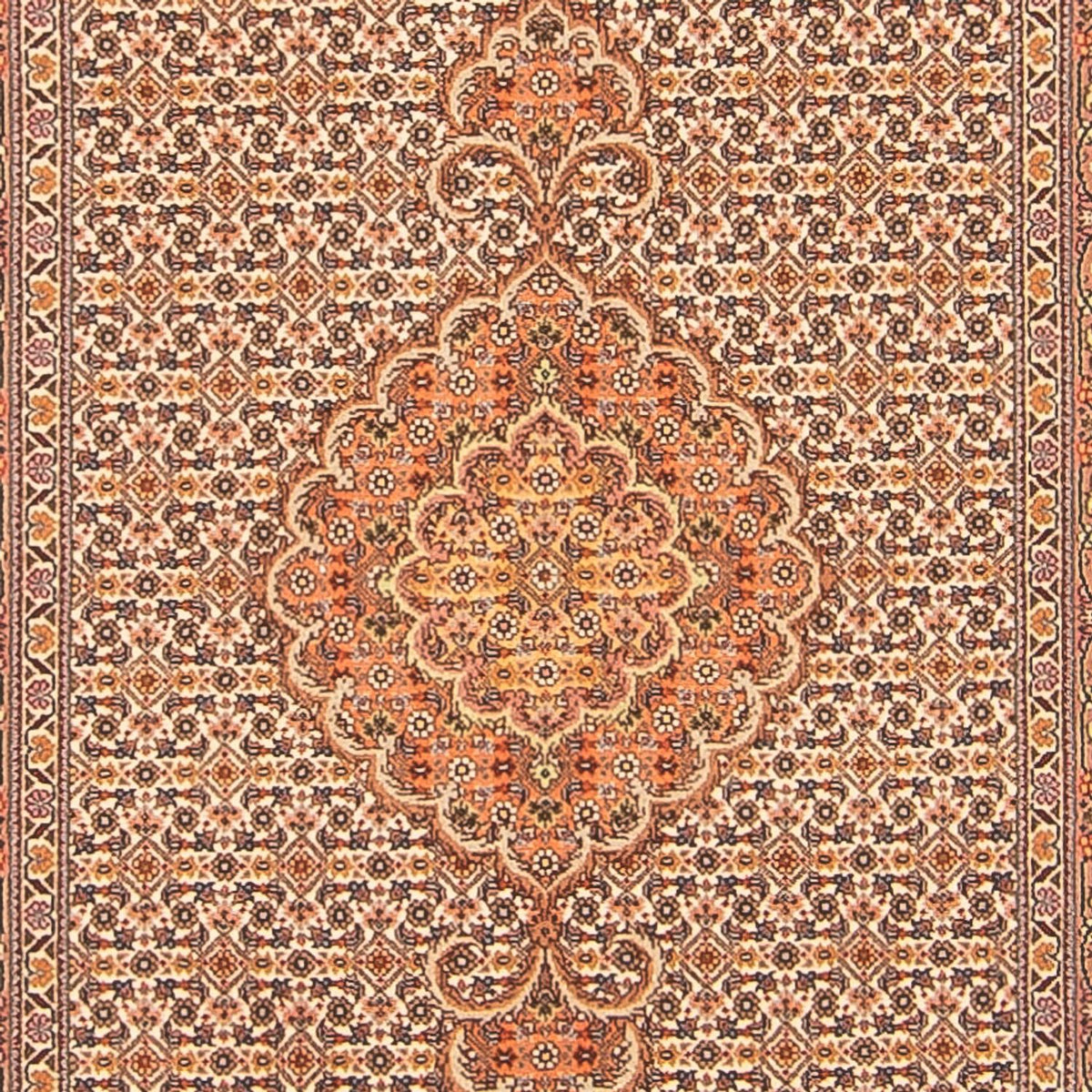 Tappeto corsia Tappeto Persero - Tabriz - Reale - 407 x 78 cm - beige