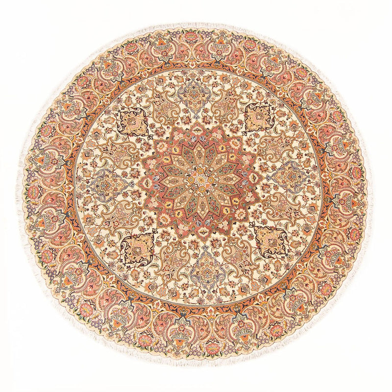 Tappeto Persero - Tabriz - Reale rotondo  - 200 x 200 cm - crema