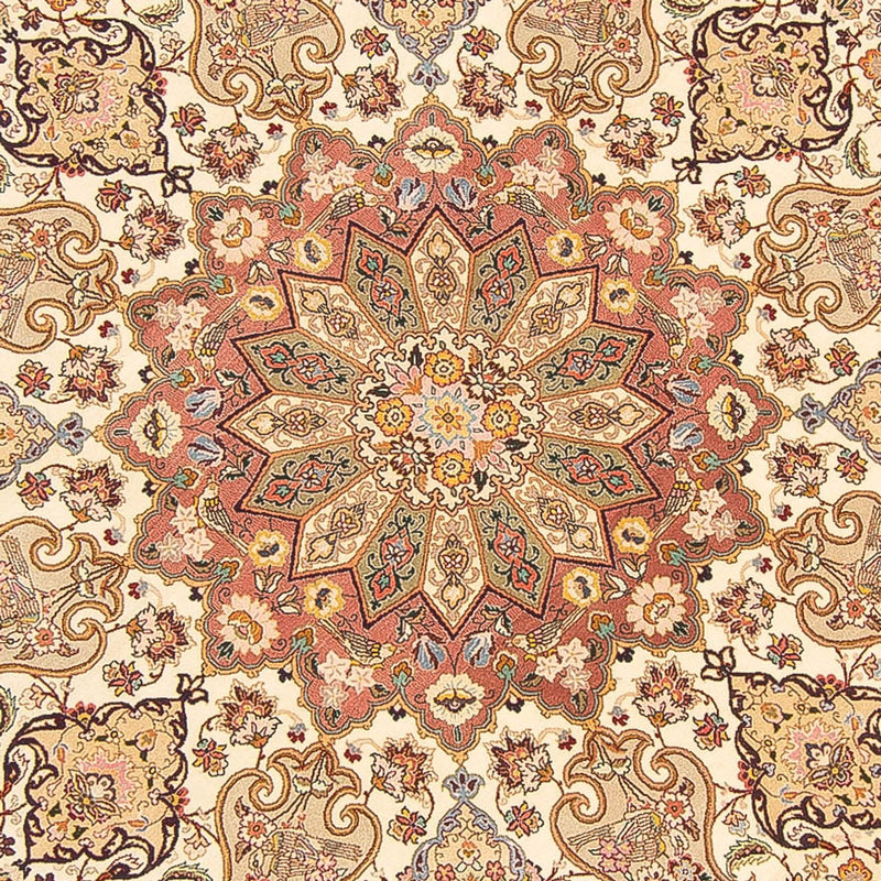 Tappeto Persero - Tabriz - Reale rotondo  - 200 x 200 cm - crema