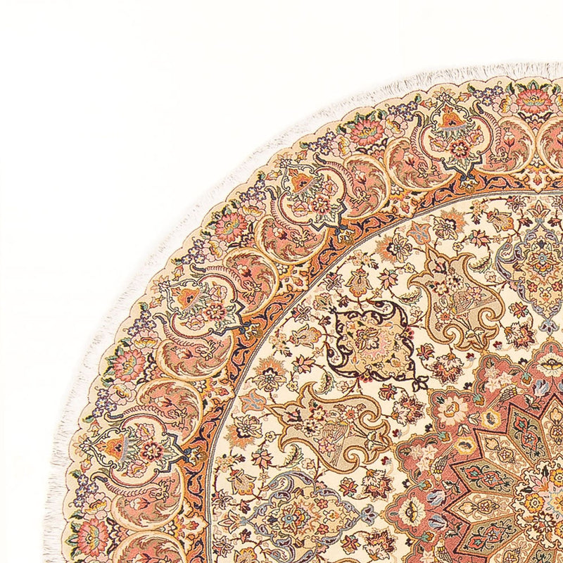 Tappeto Persero - Tabriz - Reale rotondo  - 200 x 200 cm - crema