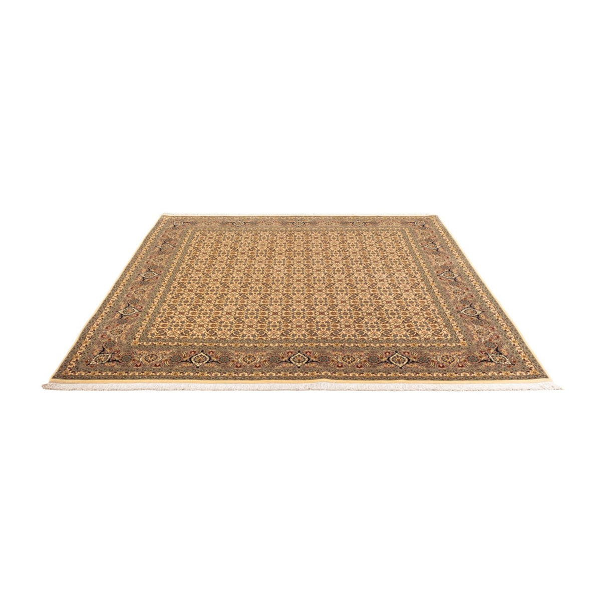 Tappeto Persero - Tabriz - Reale quadrato  - 206 x 204 cm - beige scuro