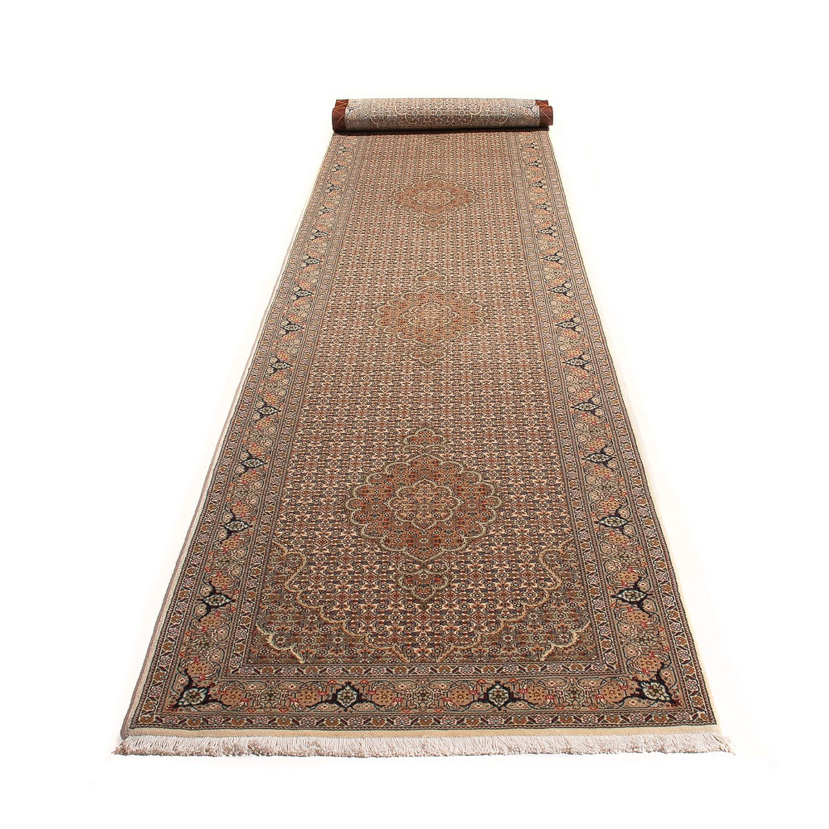 Tappeto corsia Tappeto Persero - Tabriz - Reale - 403 x 82 cm - beige