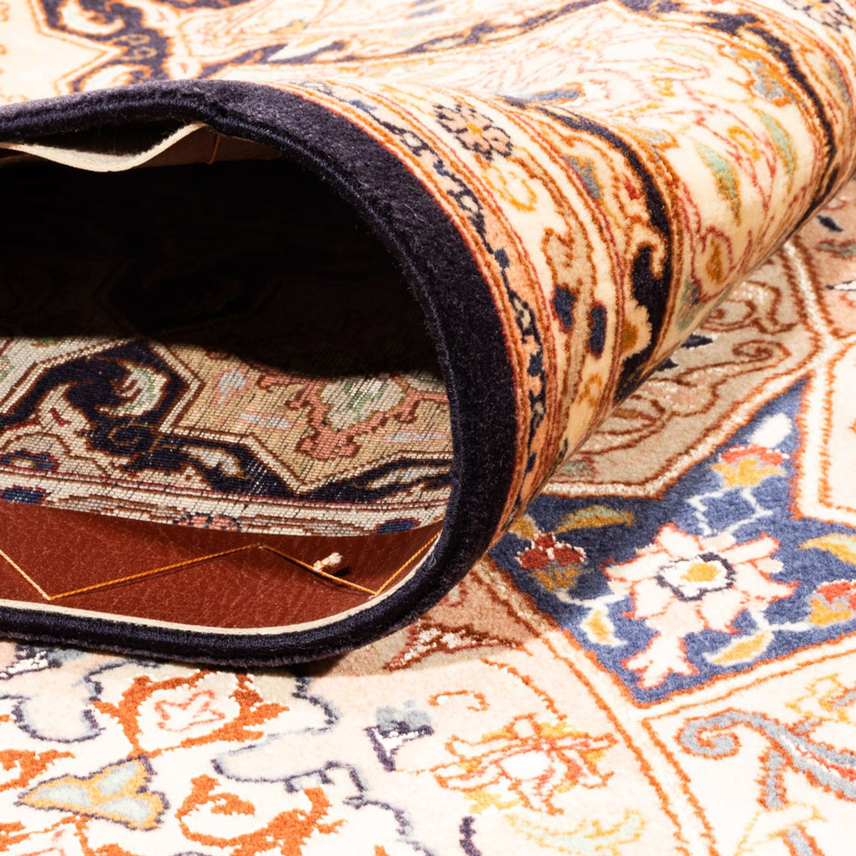 Tappeto Persero - Tabriz - Reale quadrato  - 200 x 200 cm - beige chiaro