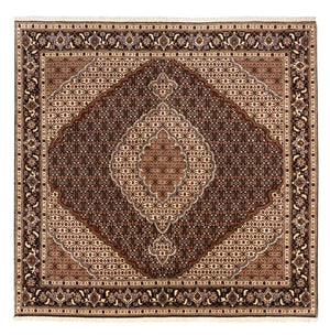 Tappeto Persero - Tabriz - Reale quadrato  - 203 x 198 cm - beige scuro