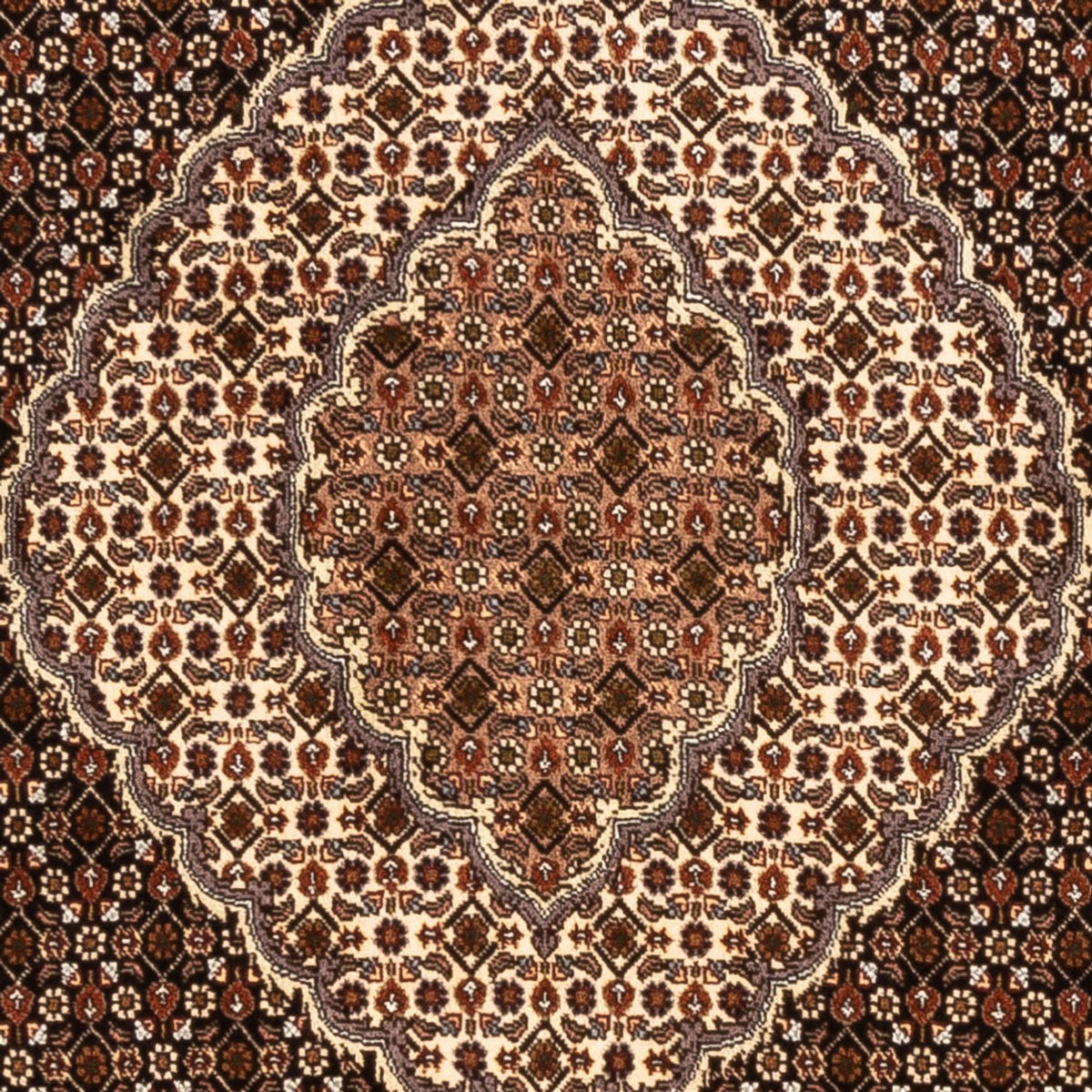 Tappeto Persero - Tabriz - Reale quadrato  - 203 x 198 cm - beige scuro