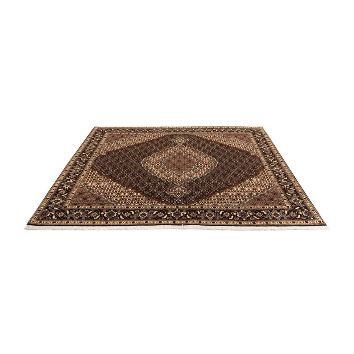 Tappeto Persero - Tabriz - Reale quadrato  - 203 x 198 cm - beige scuro