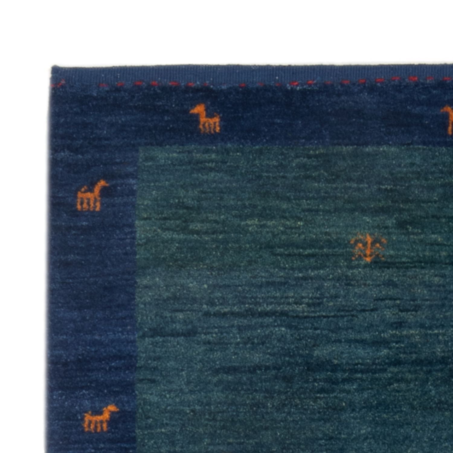 Tappeto Gabbeh - Persero - 139 x 100 cm - blu petrolio