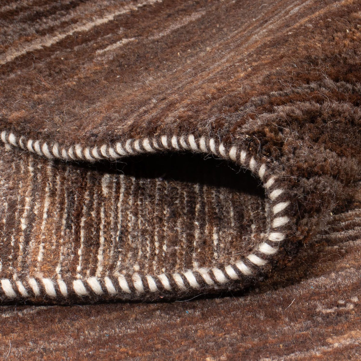 Tappeto Gabbeh - Persero - 192 x 158 cm - marrone scuro