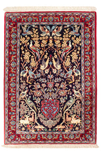 Tappeto Persero - Isfahan - Premio - 106 x 72 cm - blu scuro