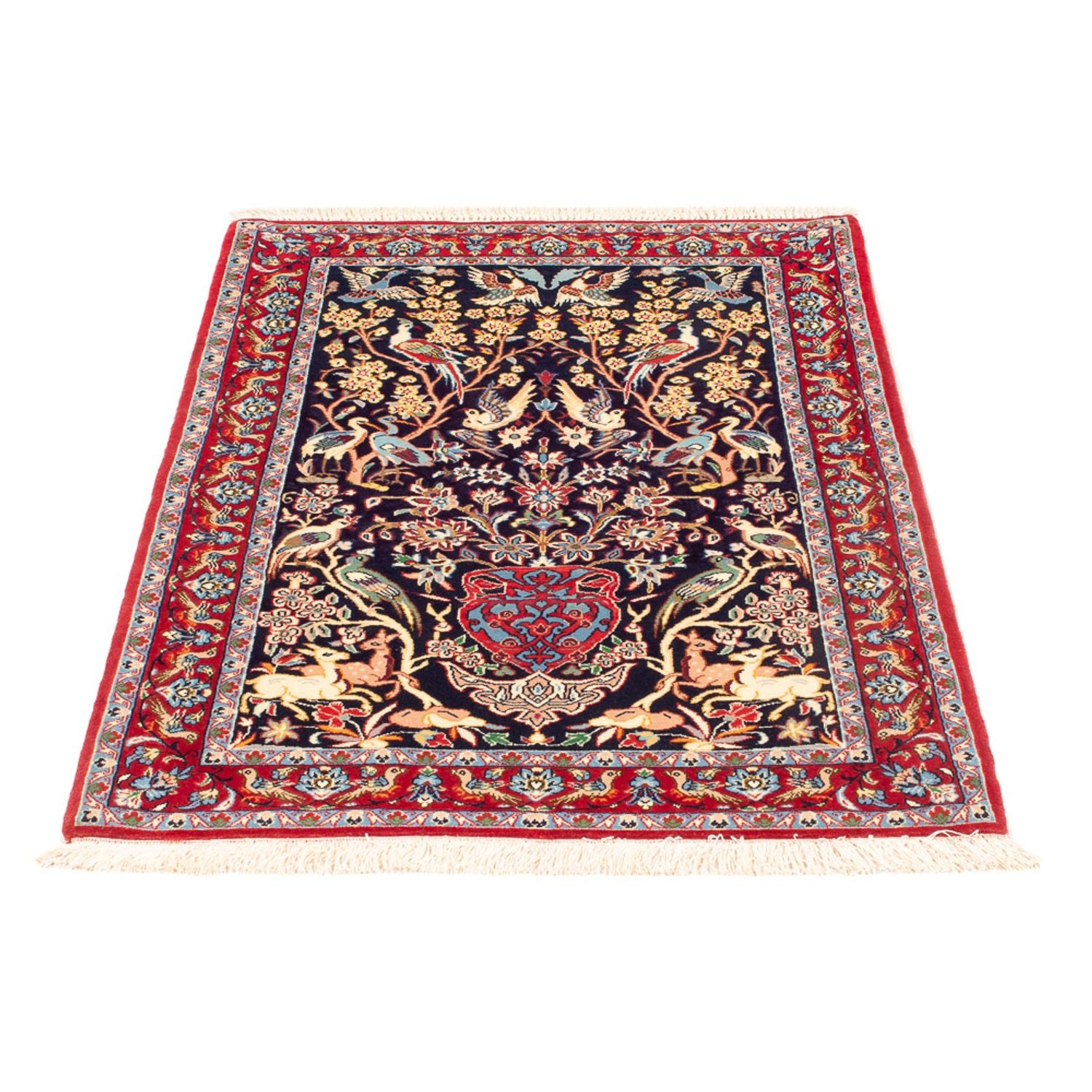 Tappeto Persero - Isfahan - Premio - 106 x 72 cm - blu scuro