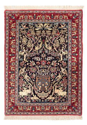 Tappeto Persero - Isfahan - Premio - 98 x 70 cm - blu scuro