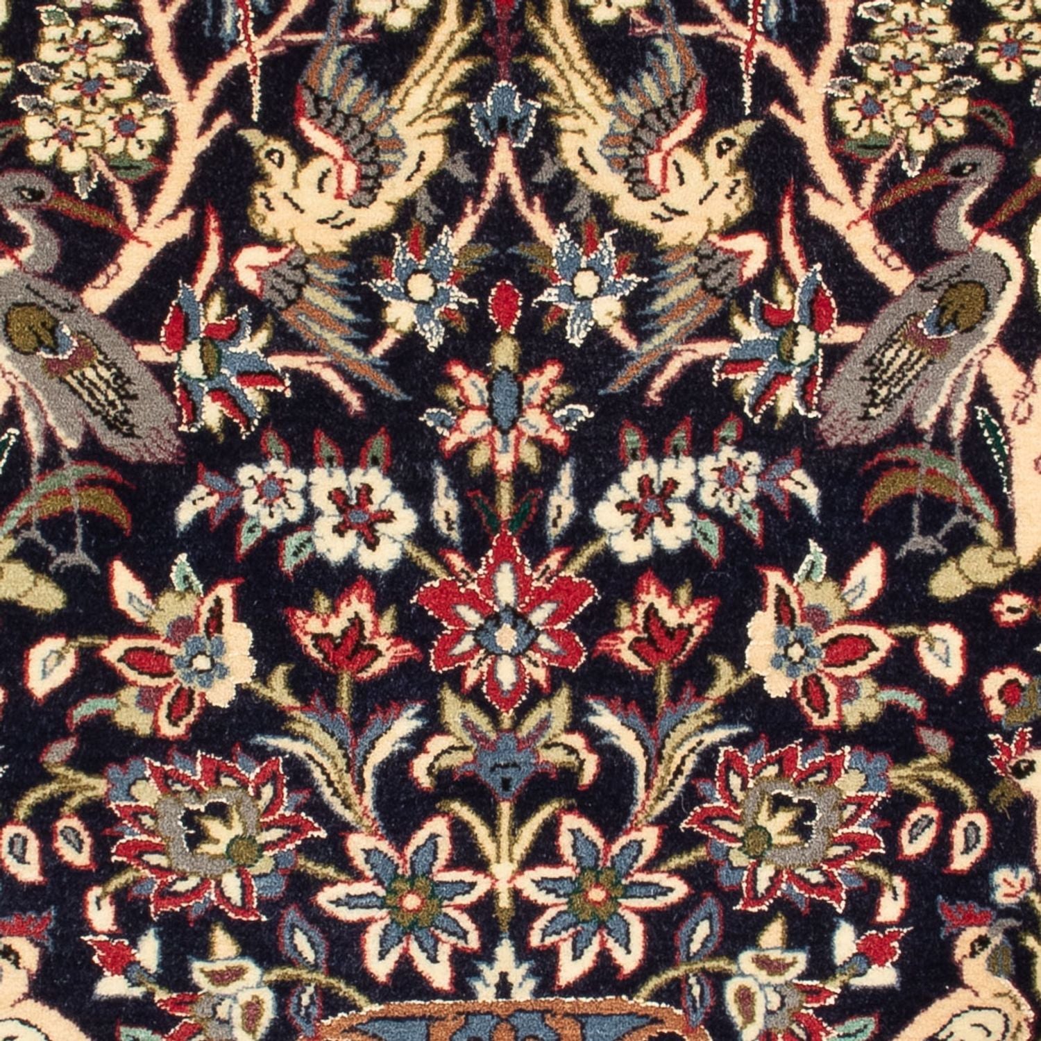 Tappeto Persero - Isfahan - Premio - 98 x 70 cm - blu scuro