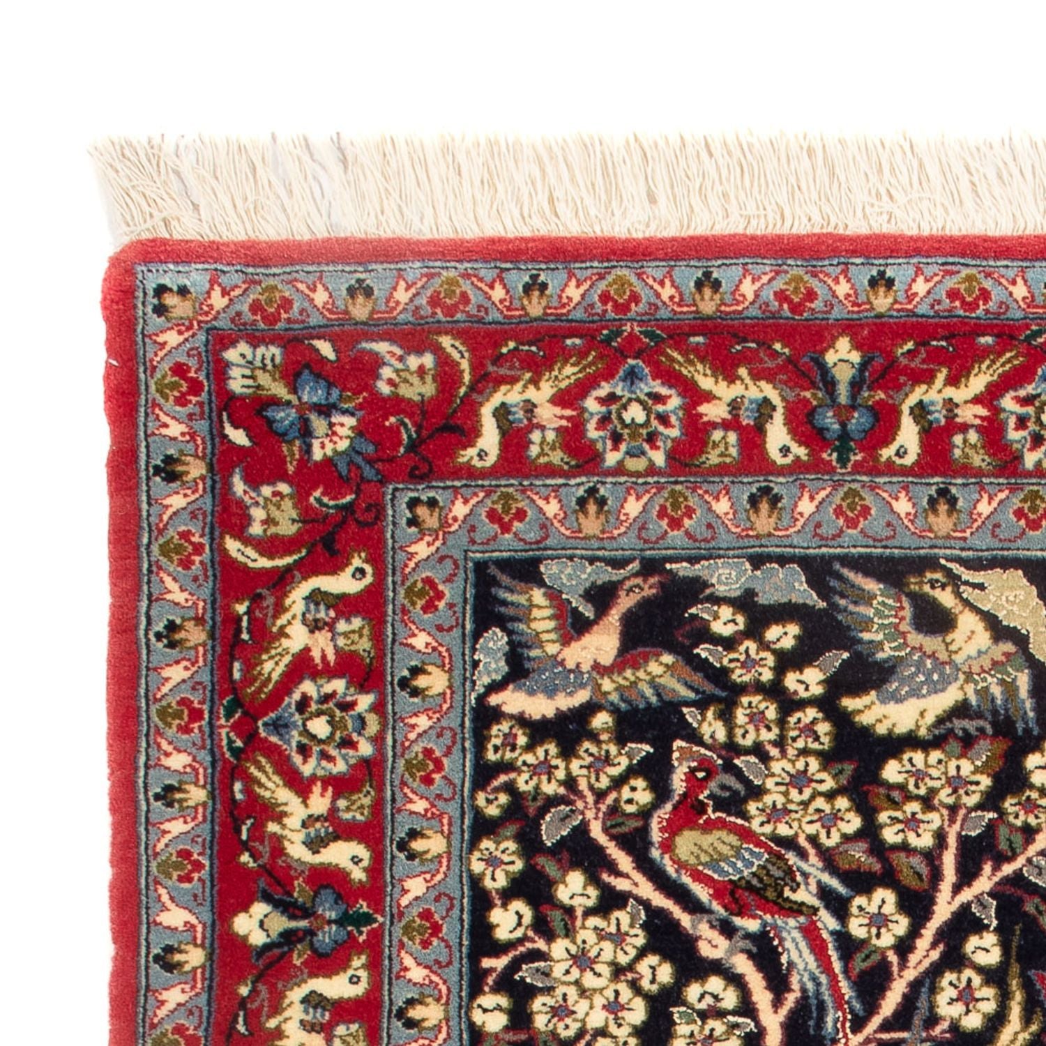 Tappeto Persero - Isfahan - Premio - 98 x 70 cm - blu scuro