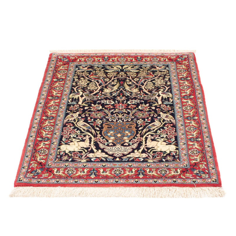 Tappeto Persero - Isfahan - Premio - 98 x 70 cm - blu scuro