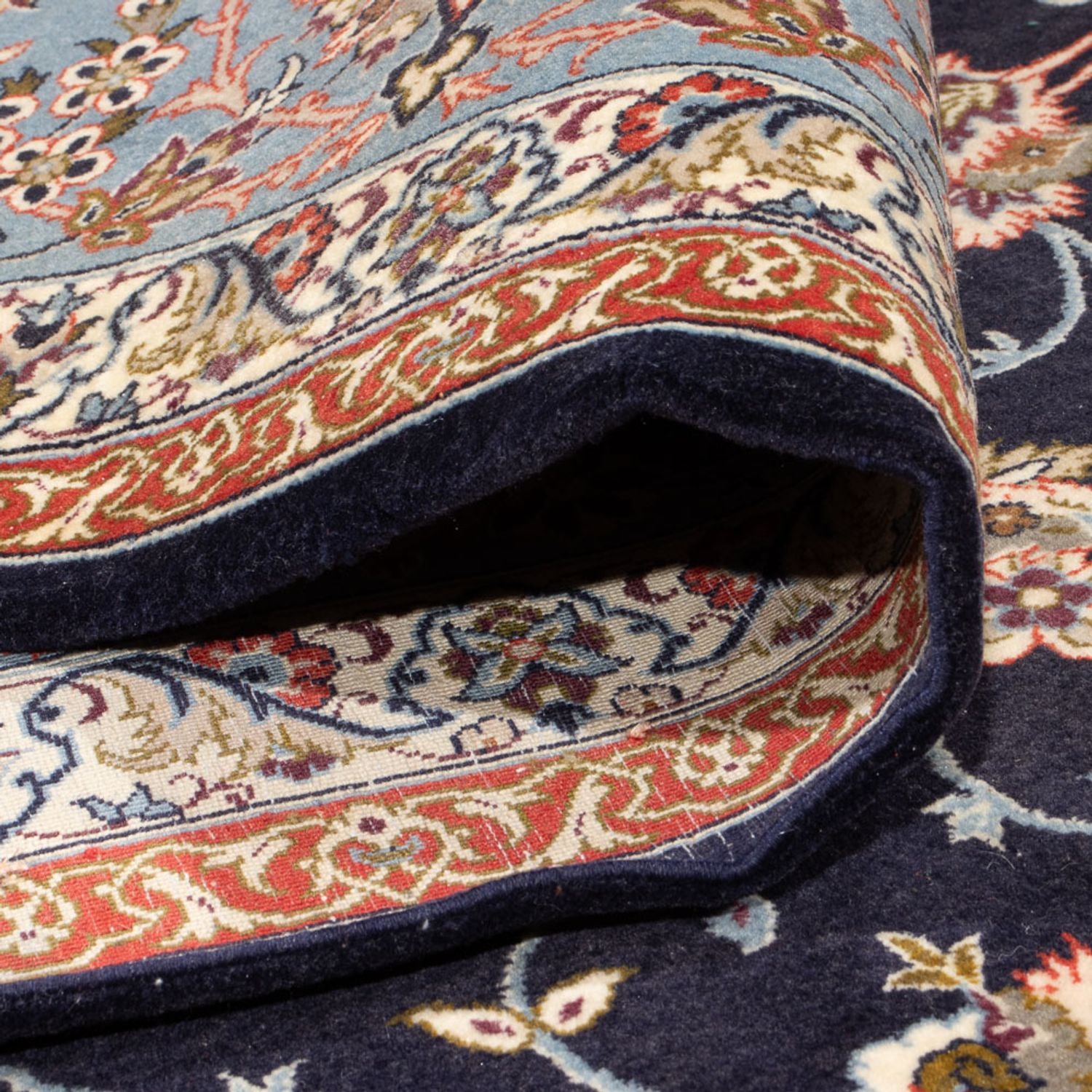 Tappeto Persero - Isfahan - Premio - 355 x 255 cm - blu scuro