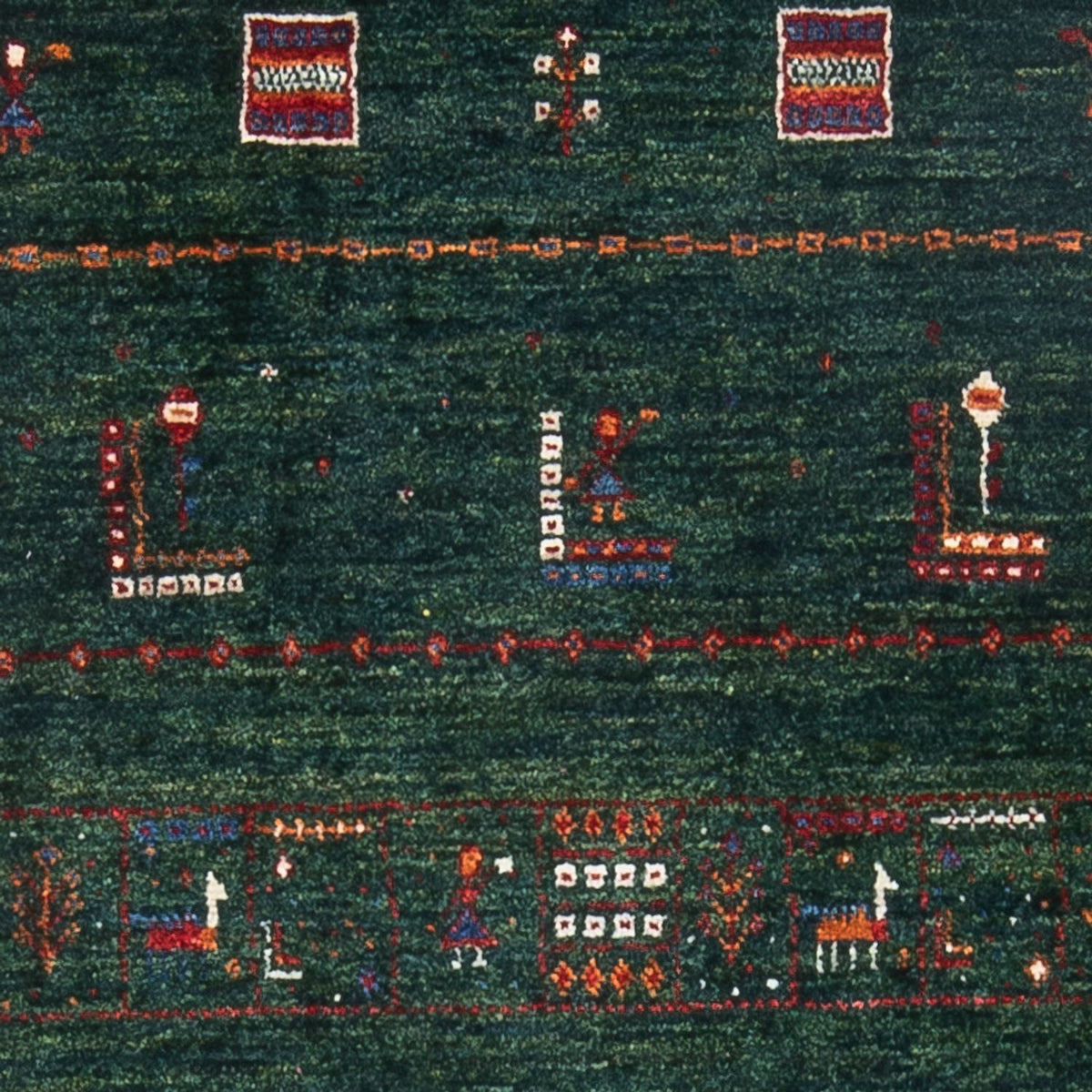 Tappeto Gabbeh - Loribaft Persero - 136 x 85 cm - verde scuro