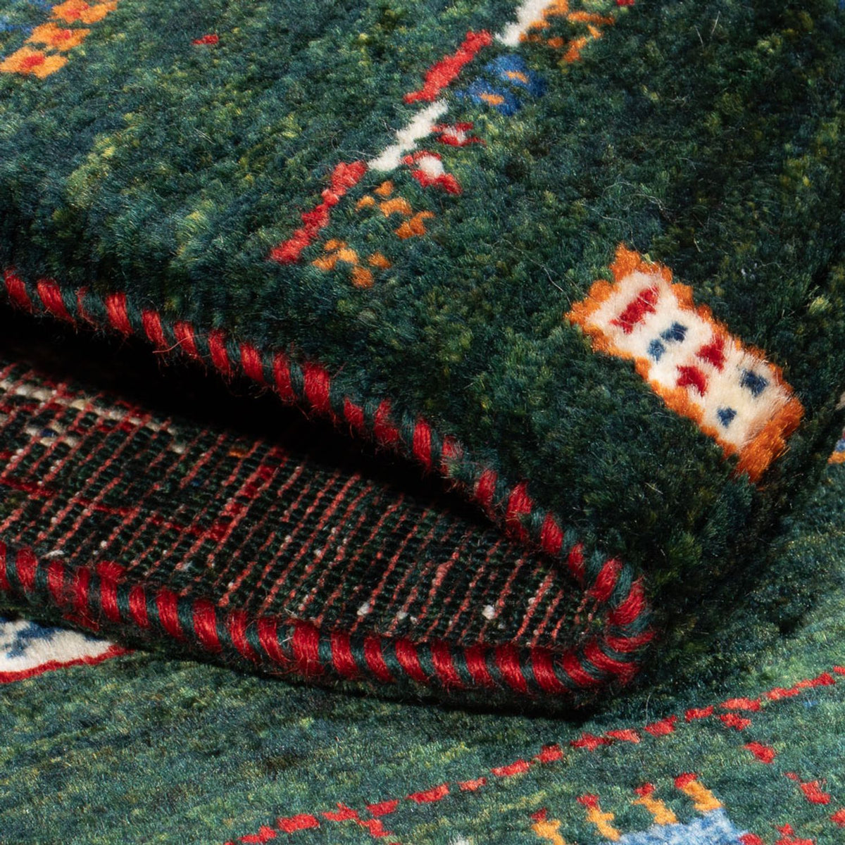 Tappeto Gabbeh - Loribaft Persero - 136 x 85 cm - verde scuro