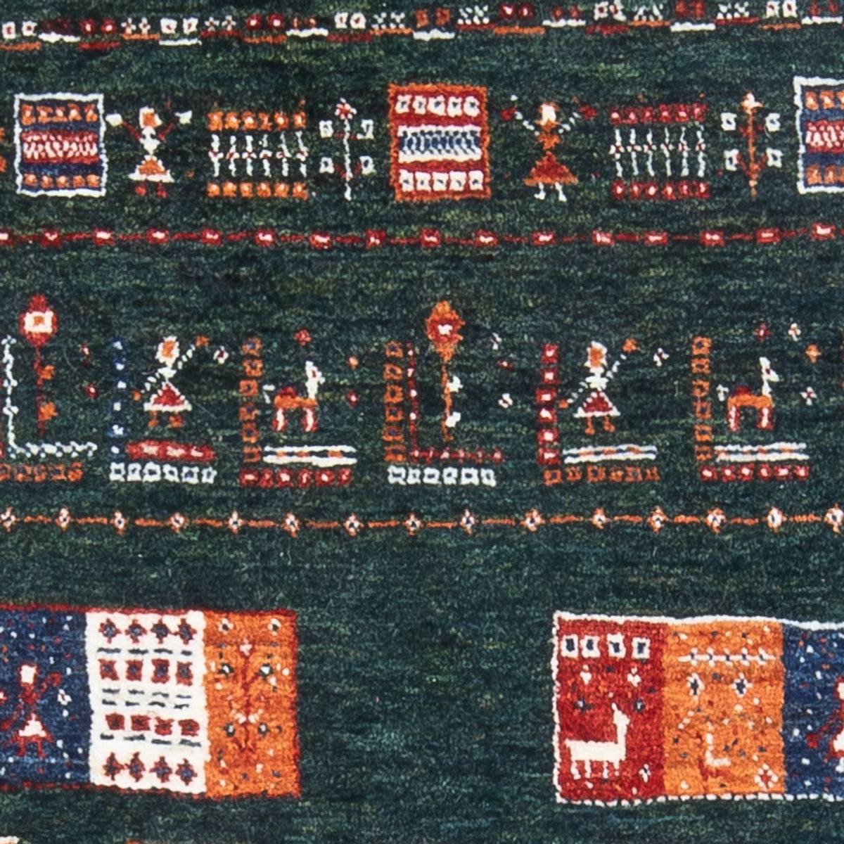 Tappeto Gabbeh - Loribaft Persero - 135 x 85 cm - verde scuro