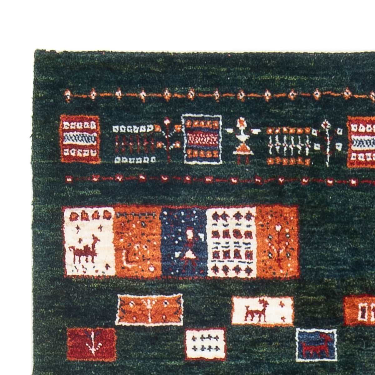 Tappeto Gabbeh - Loribaft Persero - 135 x 85 cm - verde scuro