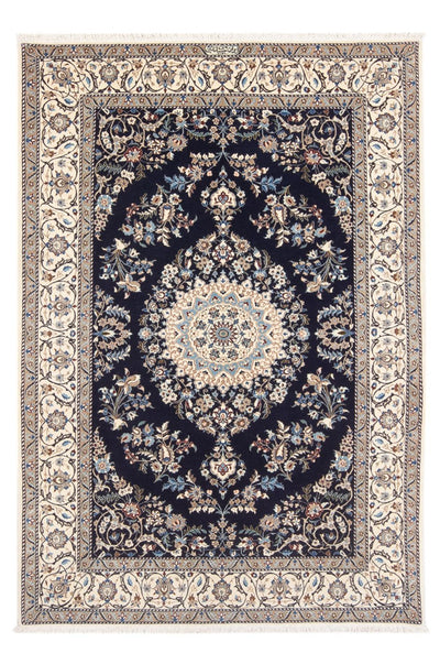 Nain - 6La Tappeto 135x205cm - Tappeto persiano - blu scuro
