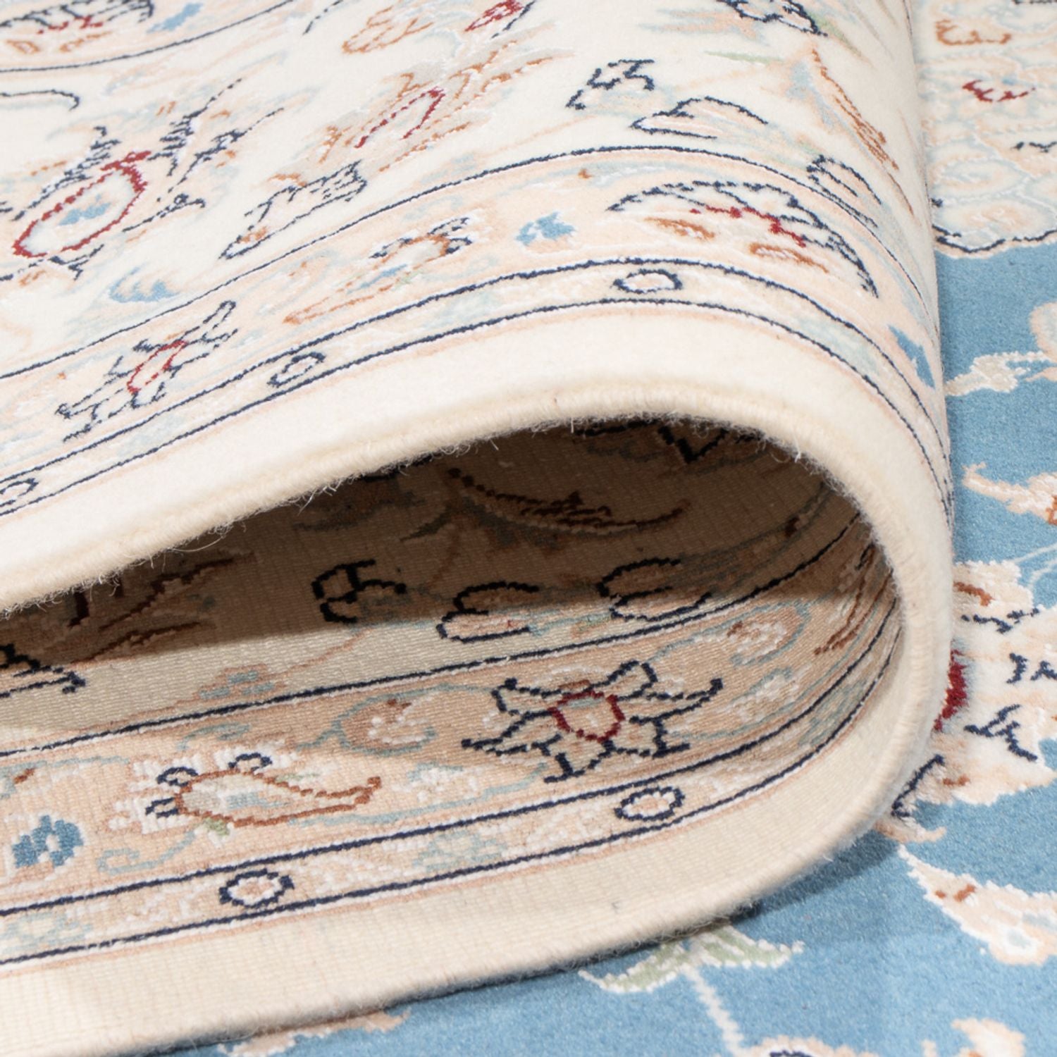 Tappeto Persero - Nain - Premio - 303 x 247 cm - blu chiaro