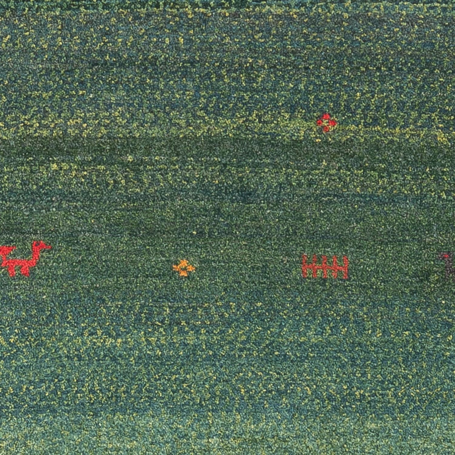 Tappeto corsia Tappeto Gabbeh - Persero - 270 x 75 cm - verde scuro