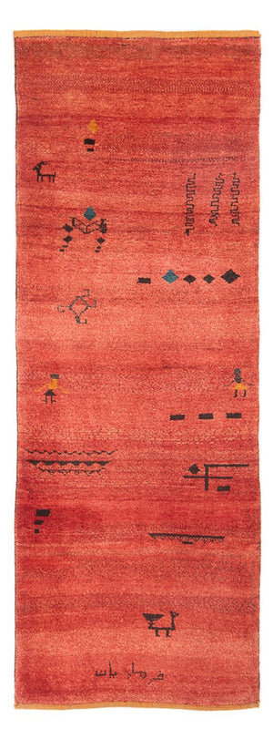 Tappeto corsia Tappeto Gabbeh - Persero - 225 x 83 cm - rosso chiaro
