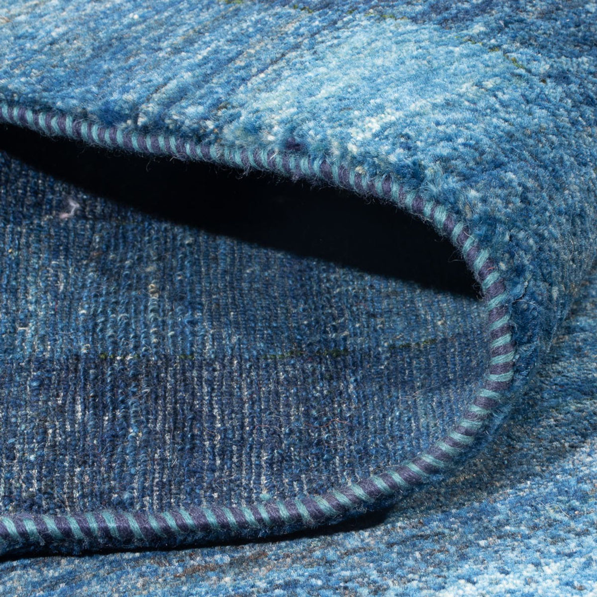 Tappeto Gabbeh - Loribaft Persero - 225 x 186 cm - blu mare