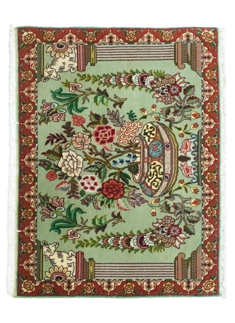 Tappeto Persero - Tabriz - Reale - 83 x 62 cm - verde