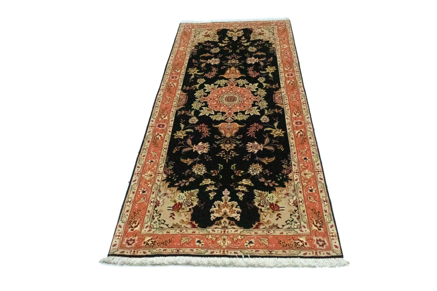 Tappeto corsia Tappeto Persero - Tabriz - Reale - 215 x 83 cm - nero