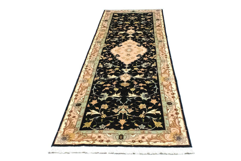 Tappeto corsia Tappeto Persero - Tabriz - Reale - 290 x 84 cm - nero