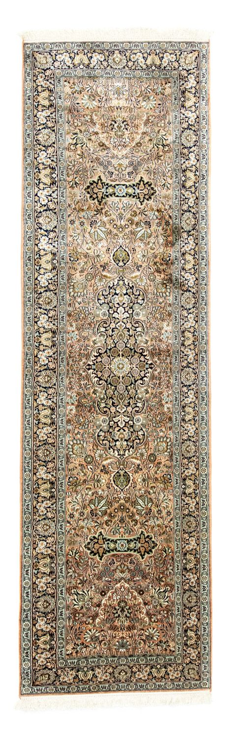 Tappeto corsia Tappeto di seta - Seta del Kashmir - 278 x 77 cm - rosso