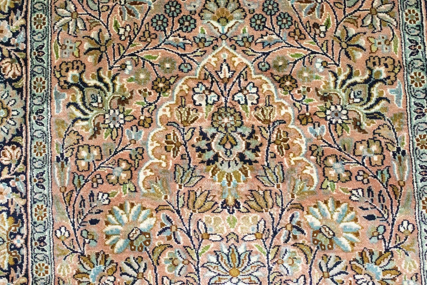 Tappeto corsia Tappeto di seta - Seta del Kashmir - 278 x 77 cm - rosso