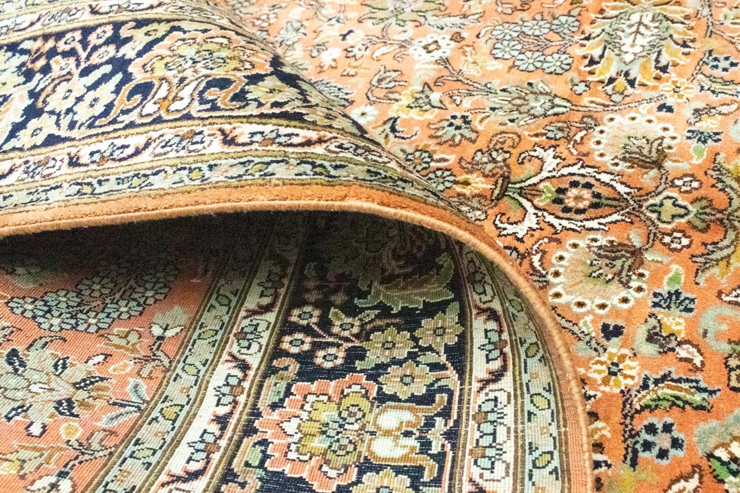 Tappeto di seta - Seta del Kashmir - 181 x 130 cm - ruggine