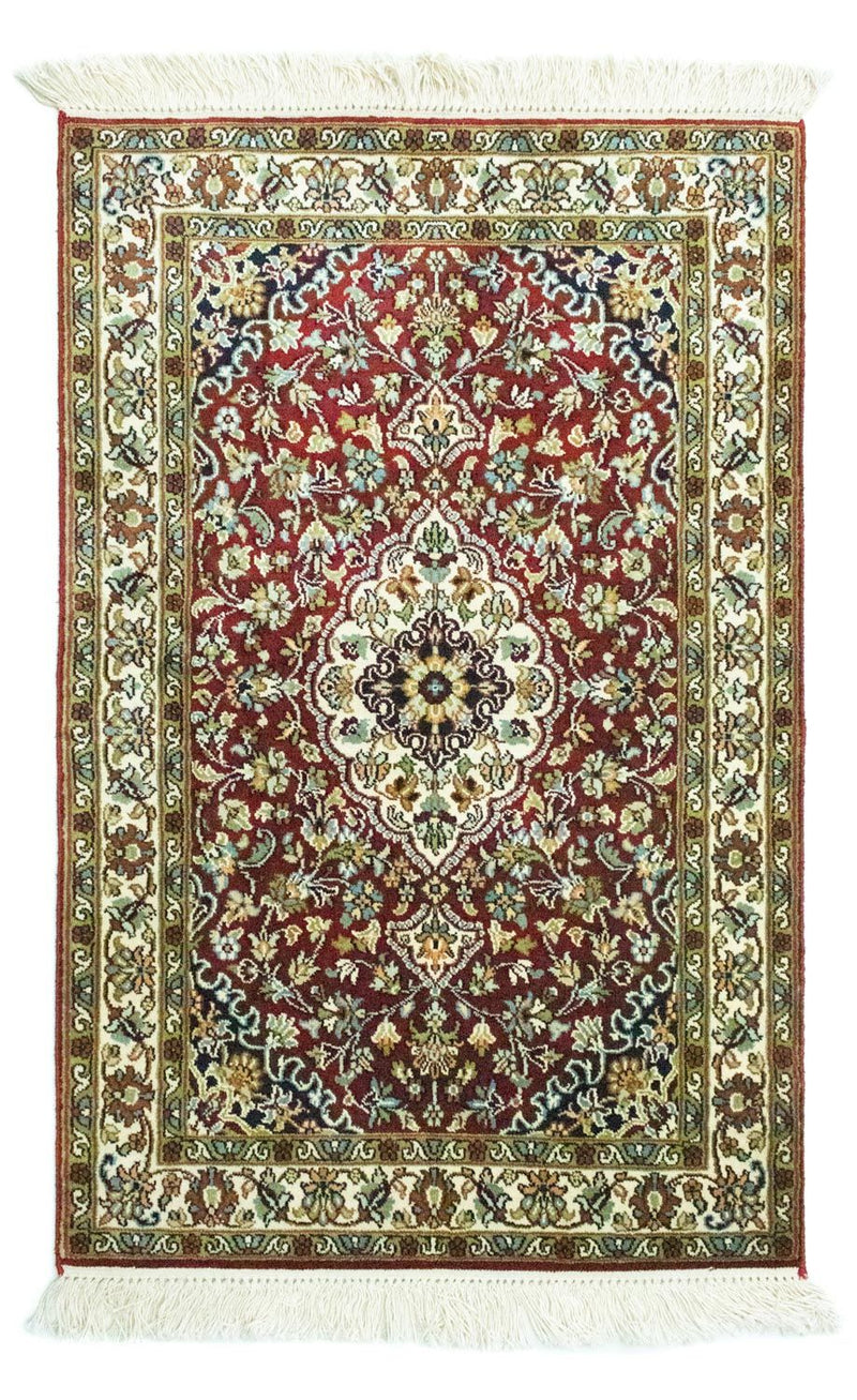 Tappeto di seta - Seta del Kashmir - 95 x 63 cm - rosso