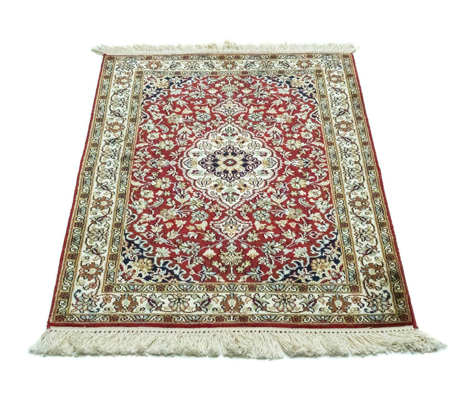 Tappeto di seta - Seta del Kashmir - 95 x 63 cm - rosso