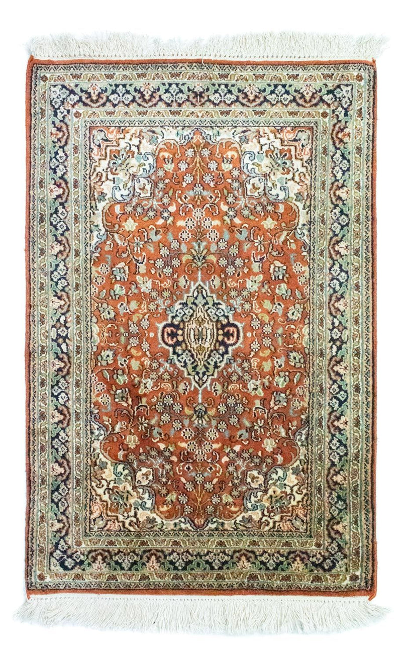 Tappeto di seta - Seta del Kashmir - 94 x 63 cm - ruggine
