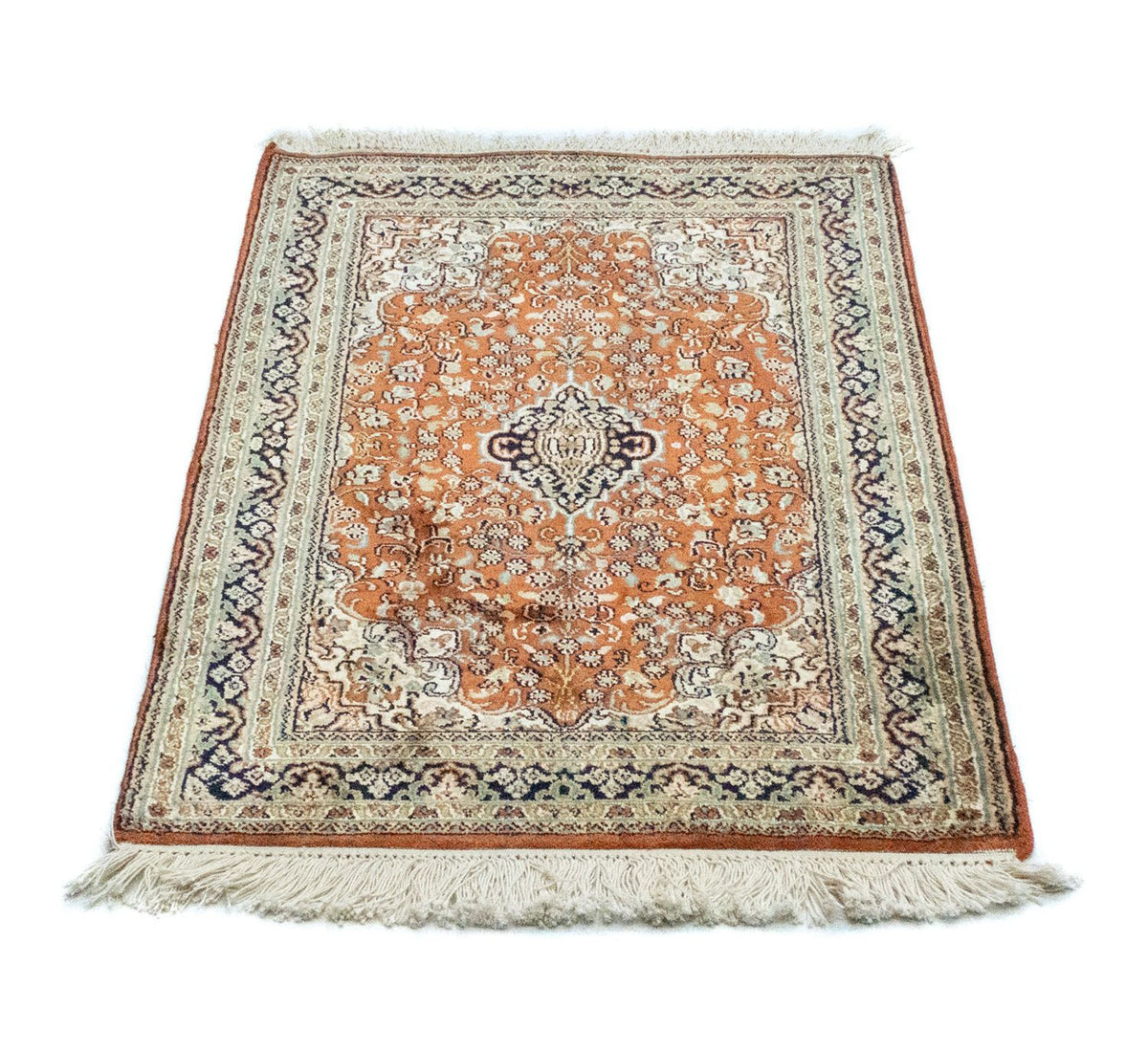 Tappeto di seta - Seta del Kashmir - 94 x 63 cm - ruggine
