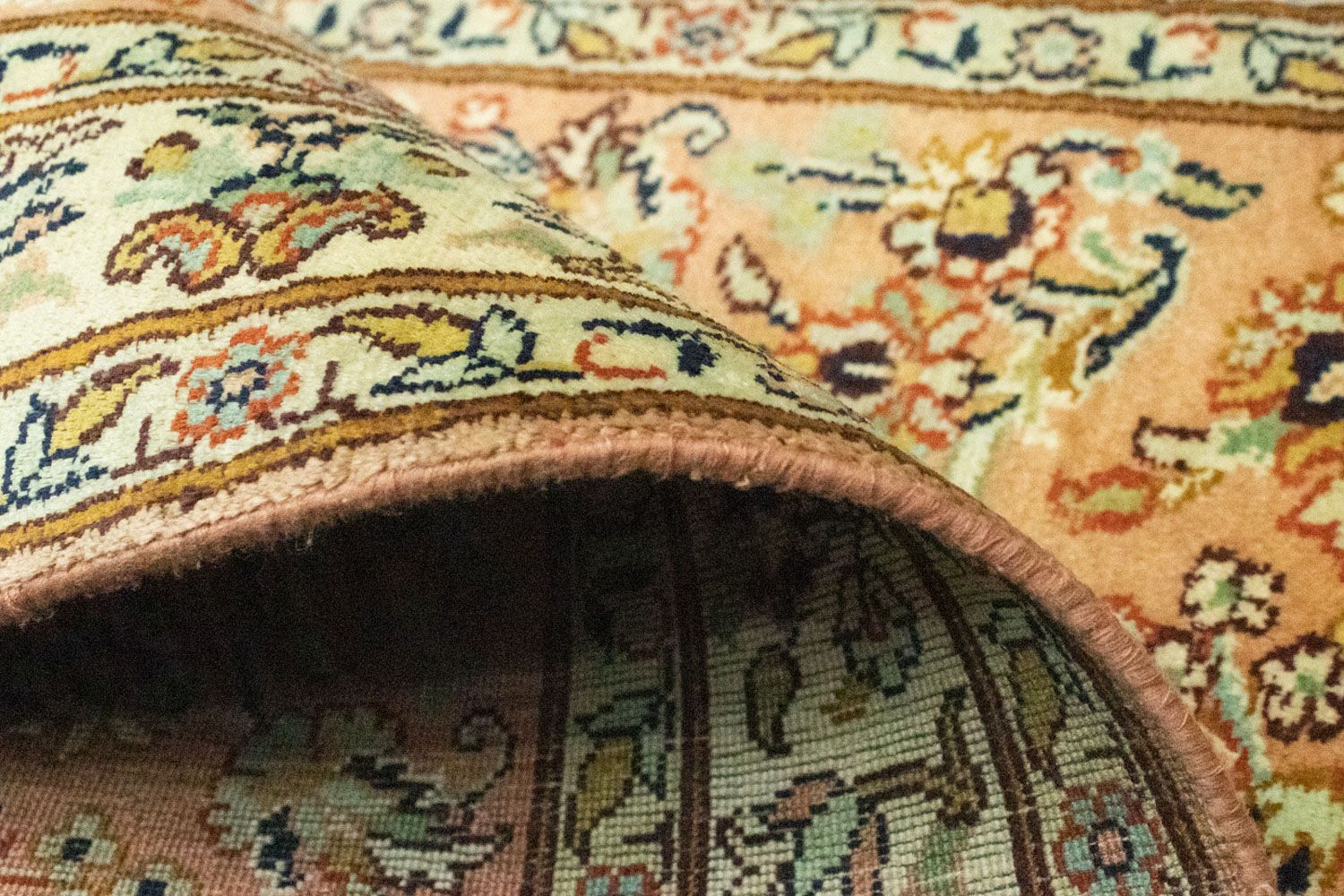 Tappeto di seta - Seta del Kashmir - 95 x 61 cm - ruggine