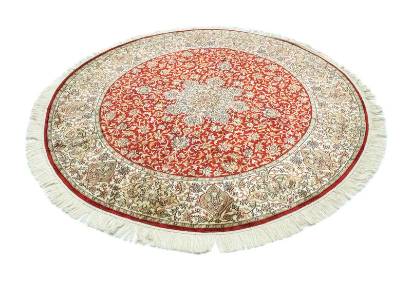 Tappeto di seta - Seta del Kashmir quadrato  - 158 x 150 cm - rosso