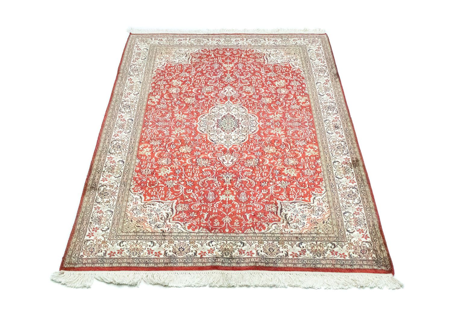 Tappeto di seta - Seta del Kashmir - 159 x 100 cm - rosso