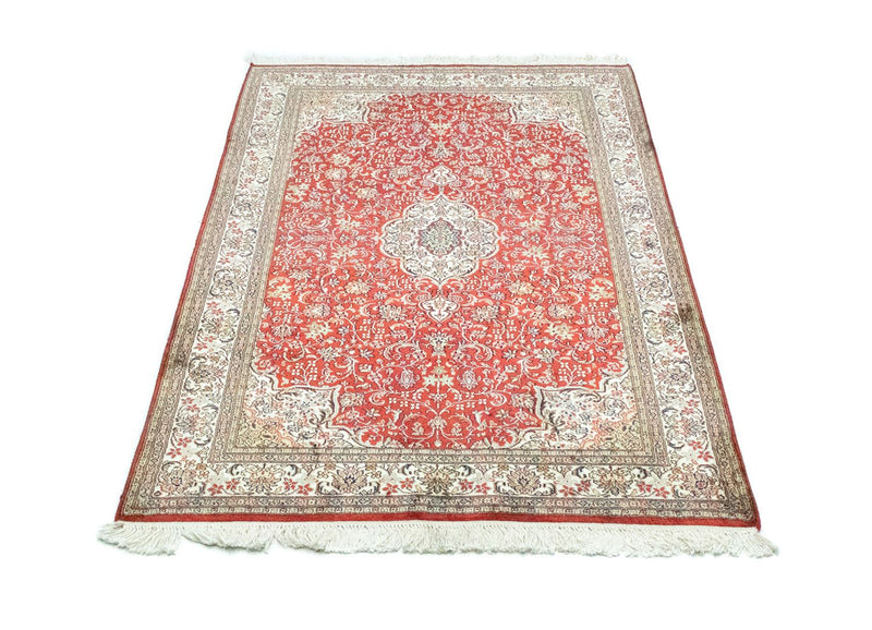 Tappeto di seta - Seta del Kashmir - 159 x 100 cm - rosso