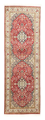 Tappeto corsia Tappeto di seta - Seta del Kashmir - 237 x 80 cm - rosso