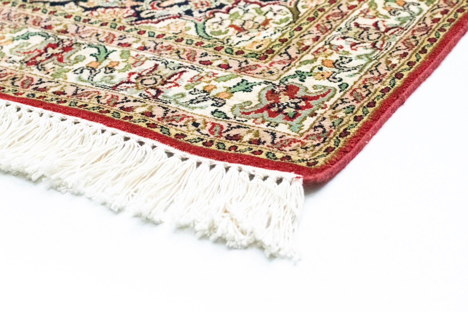 Tappeto corsia Tappeto di seta - Seta del Kashmir - 237 x 80 cm - rosso