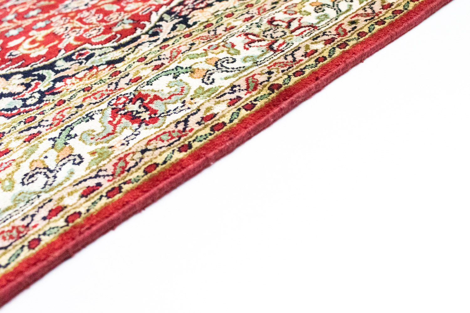 Tappeto corsia Tappeto di seta - Seta del Kashmir - 237 x 80 cm - rosso