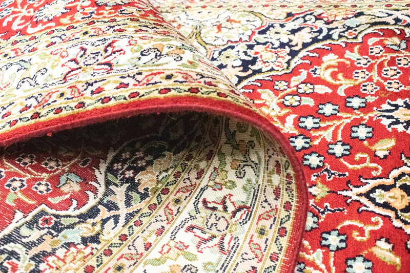 Tappeto corsia Tappeto di seta - Seta del Kashmir - 237 x 80 cm - rosso